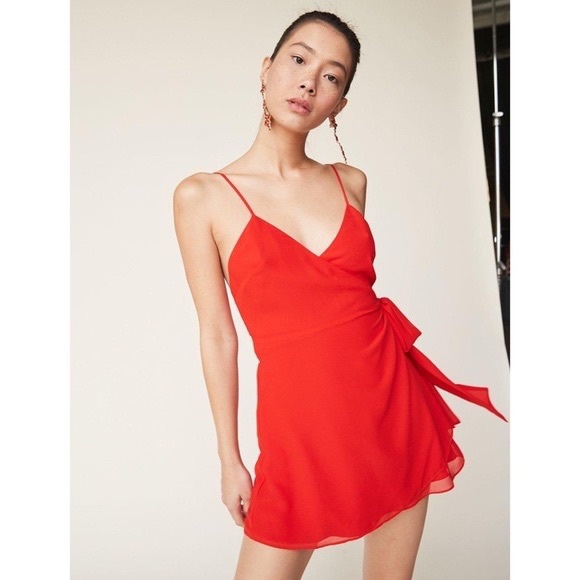 LPA Red Mini Wrap Dress - Picture 1 of 4